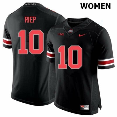 Women's Ohio State Buckeyes #10 Amir Riep Blackout Nike NCAA College Football Jersey November WZN0244ZB